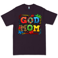 Plum autism god mom Premium Tee - LillyAllenDesigns