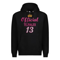 Black official 13 teenager cute 13th birthday ideas for girls t shirt Premium Hoodie - linhVisuals