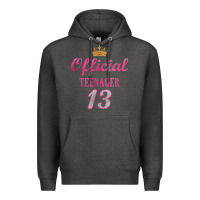 Charcoal Heather official 13 teenager cute 13th birthday ideas for girls t shirt Premium Hoodie - linhVisuals
