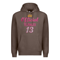 Coffee official 13 teenager cute 13th birthday ideas for girls t shirt Premium Hoodie - linhVisuals