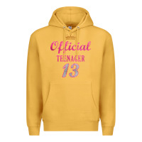 Mustard official 13 teenager cute 13th birthday ideas for girls t shirt Premium Hoodie - linhVisuals