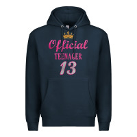 Navy official 13 teenager cute 13th birthday ideas for girls t shirt Premium Hoodie - linhVisuals