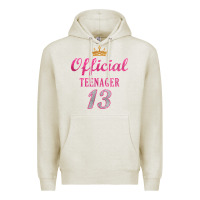 Oatmeal Heather official 13 teenager cute 13th birthday ideas for girls t shirt Premium Hoodie - linhVisuals