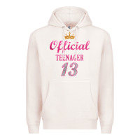 Pale Pink official 13 teenager cute 13th birthday ideas for girls t shirt Premium Hoodie - linhVisuals