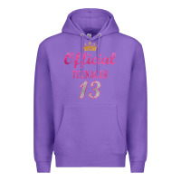 Purple official 13 teenager cute 13th birthday ideas for girls t shirt Premium Hoodie - linhVisuals