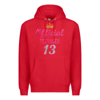 Red official 13 teenager cute 13th birthday ideas for girls t shirt Premium Hoodie - linhVisuals