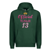 Sports Green official 13 teenager cute 13th birthday ideas for girls t shirt Premium Hoodie - linhVisuals