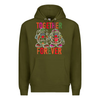 Army Green mr. & mrs. potato head day of the dead together forever premium t shir Premium Hoodie - linhVisuals