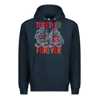 Navy mr. & mrs. potato head day of the dead together forever premium t shir Premium Hoodie - linhVisuals