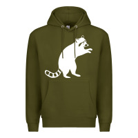 Army Green raccoon Premium Hoodie - linhVisuals