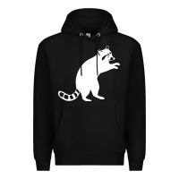 Black raccoon Premium Hoodie - linhVisuals