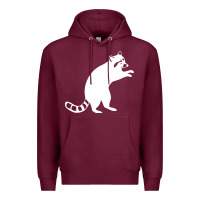 Burgundy raccoon Premium Hoodie - linhVisuals