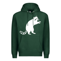Sports Green raccoon Premium Hoodie - linhVisuals