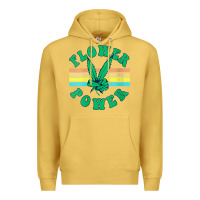 Antique Gold womens flower power 420 thc pot weed medical marijuana funny weed v ne Premium Hoodie - linhVisuals