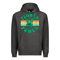 Charcoal Heather womens flower power 420 thc pot weed medical marijuana funny weed v ne Premium Hoodie - linhVisuals