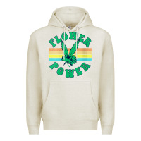 Oatmeal Heather womens flower power 420 thc pot weed medical marijuana funny weed v ne Premium Hoodie - linhVisuals
