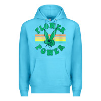 Ocean Blue womens flower power 420 thc pot weed medical marijuana funny weed v ne Premium Hoodie - linhVisuals