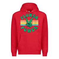 Red womens flower power 420 thc pot weed medical marijuana funny weed v ne Premium Hoodie - linhVisuals