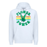 White womens flower power 420 thc pot weed medical marijuana funny weed v ne Premium Hoodie - linhVisuals
