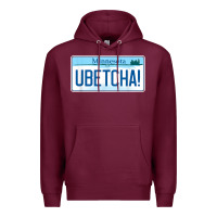 Burgundy ubetcha (you betcha) minnesota license plate t shirt Premium Hoodie - linhVisuals