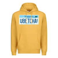 Mustard ubetcha (you betcha) minnesota license plate t shirt Premium Hoodie - linhVisuals