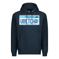 Navy ubetcha (you betcha) minnesota license plate t shirt Premium Hoodie - linhVisuals