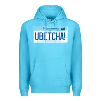Ocean Blue ubetcha (you betcha) minnesota license plate t shirt Premium Hoodie - linhVisuals
