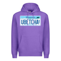 Purple ubetcha (you betcha) minnesota license plate t shirt Premium Hoodie - linhVisuals