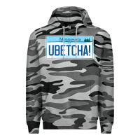 Slate Camo ubetcha (you betcha) minnesota license plate t shirt Premium Hoodie - linhVisuals