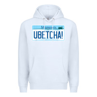 White ubetcha (you betcha) minnesota license plate t shirt Premium Hoodie - linhVisuals