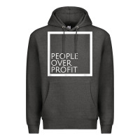 Charcoal Heather people over profit democratic socialism pro socialist symbol t shirt Premium Hoodie - linhVisuals