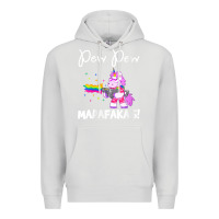 Dove Grey womens pew madafakas funny fantasy unicorn with rainbow gun   white v Premium Hoodie - linhVisuals