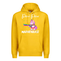 Lemon womens pew madafakas funny fantasy unicorn with rainbow gun   white v Premium Hoodie - linhVisuals
