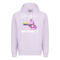 Lilac womens pew madafakas funny fantasy unicorn with rainbow gun   white v Premium Hoodie - linhVisuals