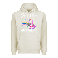 Oatmeal Heather womens pew madafakas funny fantasy unicorn with rainbow gun   white v Premium Hoodie - linhVisuals