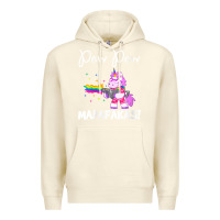 Sandshell womens pew madafakas funny fantasy unicorn with rainbow gun   white v Premium Hoodie - linhVisuals