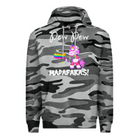 Slate Camo womens pew madafakas funny fantasy unicorn with rainbow gun   white v Premium Hoodie - linhVisuals