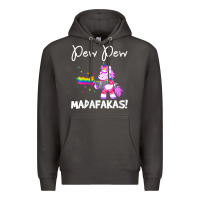 Smoke womens pew madafakas funny fantasy unicorn with rainbow gun   white v Premium Hoodie - linhVisuals
