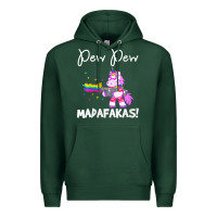 Sports Green womens pew madafakas funny fantasy unicorn with rainbow gun   white v Premium Hoodie - linhVisuals