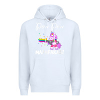 White womens pew madafakas funny fantasy unicorn with rainbow gun   white v Premium Hoodie - linhVisuals