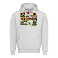 Dove Grey Howdy Serape And Sunflower Zipper Hoodie - RanaPortraitStore