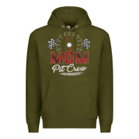 Army Green race car mom pit crew racing family birthday party t shirt Premium Hoodie - linhVisuals