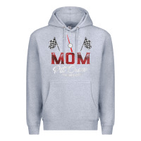 Heather Grey race car mom pit crew racing family birthday party t shirt Premium Hoodie - linhVisuals