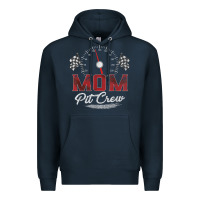 Navy race car mom pit crew racing family birthday party t shirt Premium Hoodie - linhVisuals