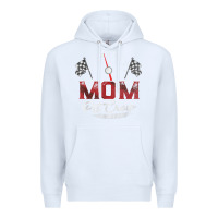 White race car mom pit crew racing family birthday party t shirt Premium Hoodie - linhVisuals