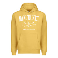 Antique Gold nantucket ma vintage crossed oars & boat anchor sports pullover hoodie Premium Hoodie - linhVisuals