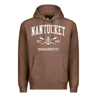 Chestnut nantucket ma vintage crossed oars & boat anchor sports pullover hoodie Premium Hoodie - linhVisuals