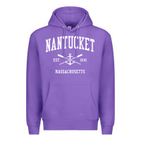 Purple nantucket ma vintage crossed oars & boat anchor sports pullover hoodie Premium Hoodie - linhVisuals