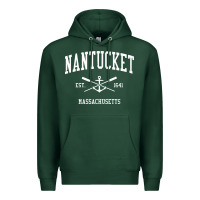 Sports Green nantucket ma vintage crossed oars & boat anchor sports pullover hoodie Premium Hoodie - linhVisuals