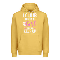 Antique Gold climbing climb mountain climbing like a girl 345 climb climbing lover Premium Hoodie - linhVisuals